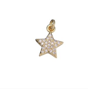 Gold Star Charm Cubic Zirconia